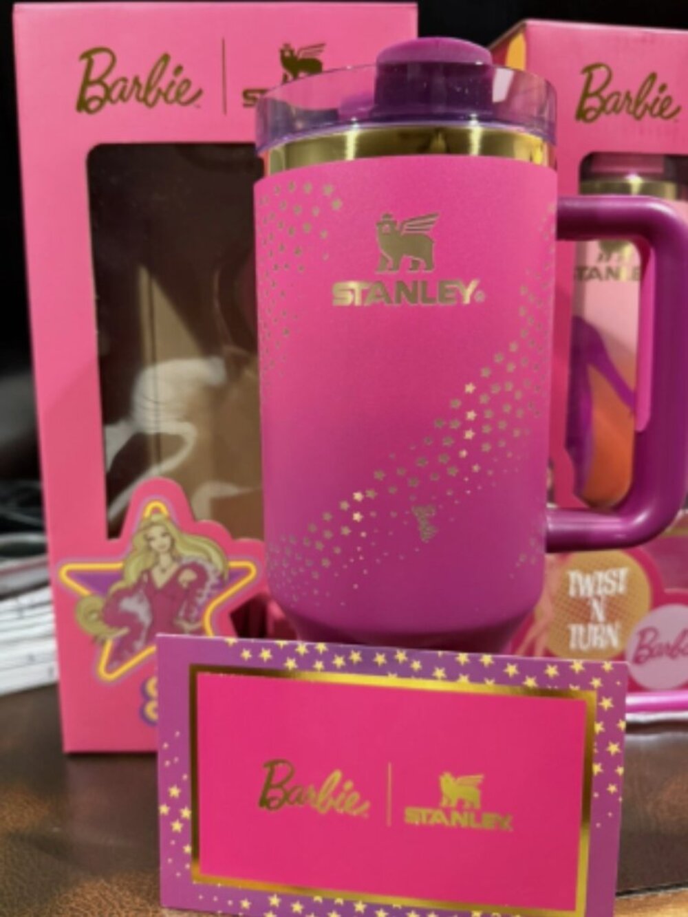 Barbie Stanley 40oz FlowState Quencher H2.0 Tumbler Super Star